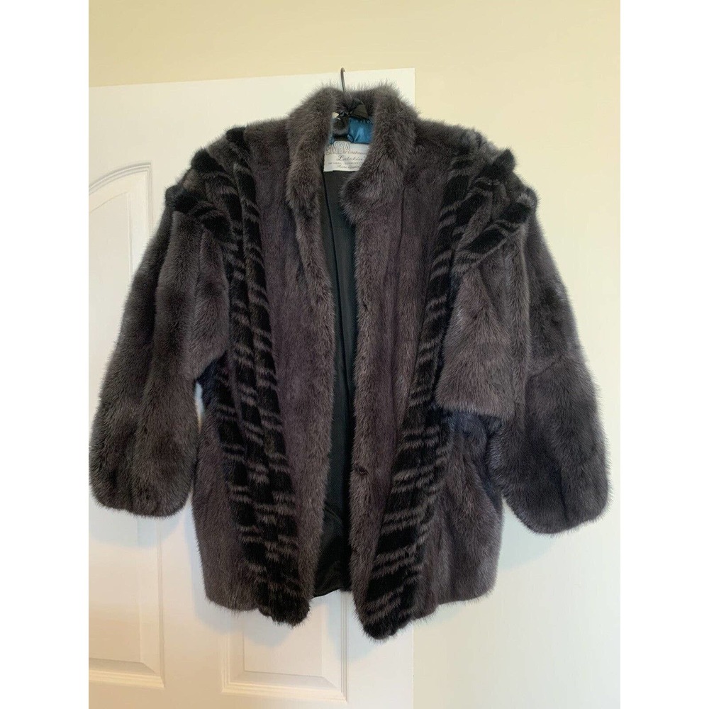 Vintage EMBA Lutetia The American Mink Fur Coat Gunmetal Women’s Jacket